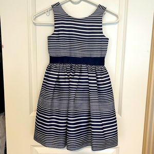 Gymboree navy and white striped dress size 4